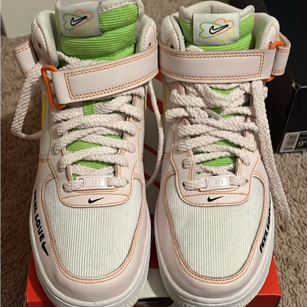 Nike Sneakers - White, Green, and Orange